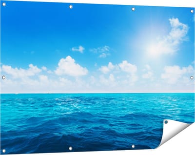 Gards Tuinposter Water Midden op Zee met Zonneschijn - 120x80 cm - Tuindoek - Tuindecoratie - Wanddecoratie buiten - Tuinschilderij