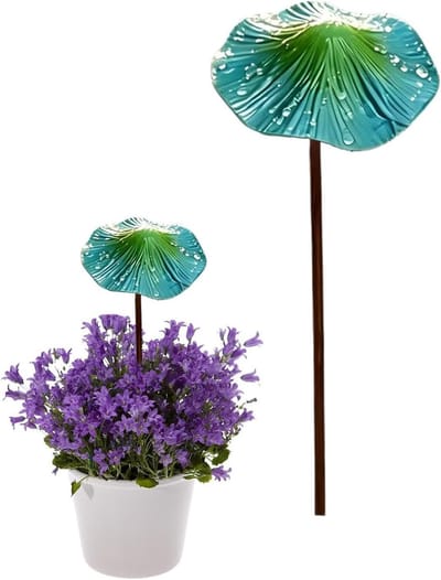 Paddenstoelen Tuindecoratie - Metalen Stokken Sprookjestuin - Tuin Aankleden - Roestbestendige Stekels - 30 cm Hoog - Blauw