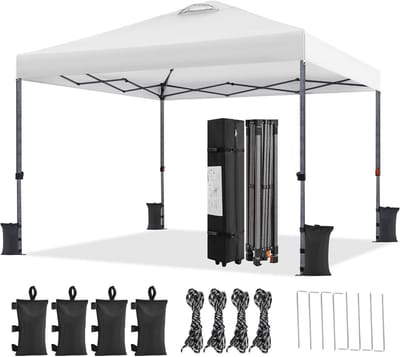 Pop-up Vouwpaviljoen 3x3m Waterdicht en In Hoogte Verstelbaar met UV Bescherming en Transporttas