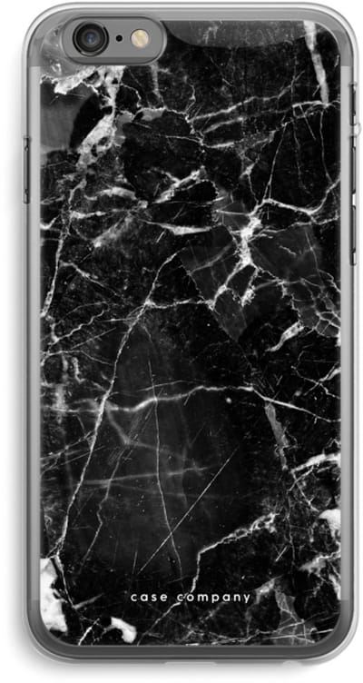 Case Company® - Hoesje geschikt voor iPhone 6 PLUS / 6S PLUS hoesje - Zwart Marmer - Soft Cover Telefoonhoesje - Bescherming aan alle Kanten en Schermrand