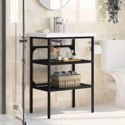 vidaXL - Wastafelframe - 59x38x83 - cm - ijzer - zwart