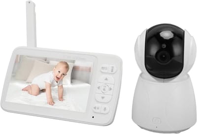 Babyfoon met Camera - Baby Monitor - Kindbewaking Thuis - 5 Inch HD Scherm - 3x Vergroting - Wit