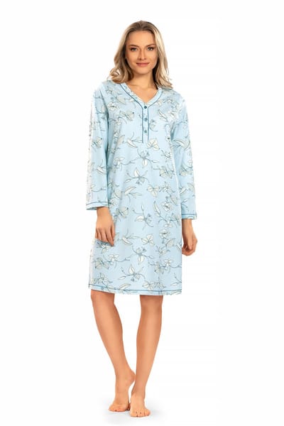 Dames Nachthemd 'Arctic Flowers' - Blue