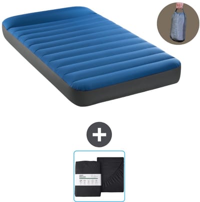 Intex Luchtbed - 1-Persoons - 99 x 191 x 22 cm - Blauw - Inclusief pomp en Hoeslaken