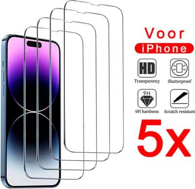 5x Screenprotector Geschikt voor iPhone 16 Pro Max - Krasbestendig Beschermglas, Gehard Glas Schermbeschermer