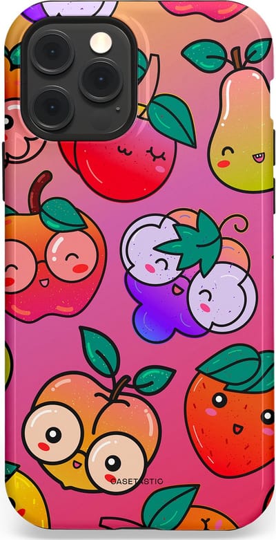 Casetastic Hoesje Geschikt voor Apple iPhone 12/12 Pro Magsafe - Stijlvolle Beschermende Duo-layer Case - Fruitige Grapjes