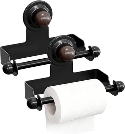 Retro Wand Toiletpapierhouder met Zuignappen - Set van 2 voor Badkamer en Keuken, Duurzaam en Praktisch