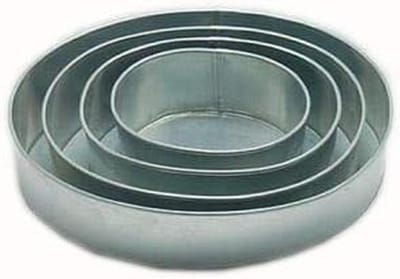 Set bakvormen voor 4-etages, ovale verjaardags- en bruidstaarten, diameter ca. 15 cm, 20 cm, 25 cm en 30 cm.