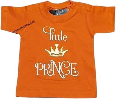 Baby shirt koningsdag met opdruk little prince maat 104