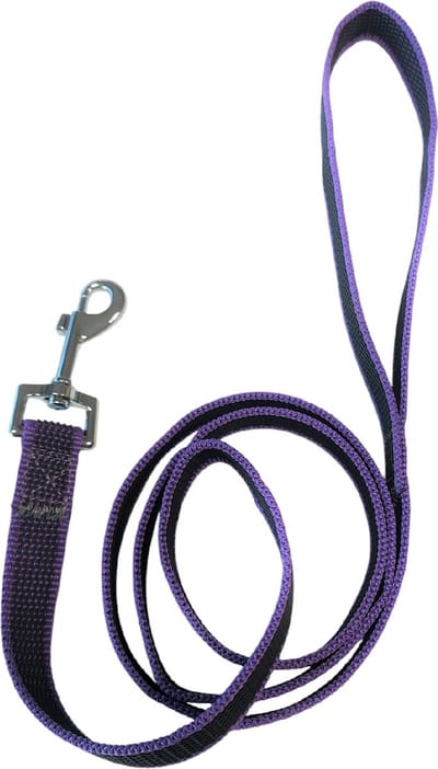 Nobleza Hondenriem - Anti Slip - Honden Riem - Uitlaatriem - Nylon met Rubber - 120 cm x 2 cm - Paars