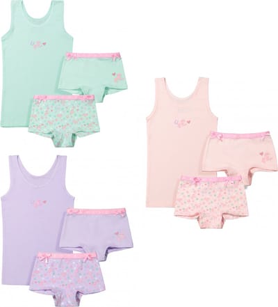 Funderwear - kleuter/kinder/tiener - Ondergoed sets - meisjes - Paarden - 3 sets - maat 140/146 (valt klein!)