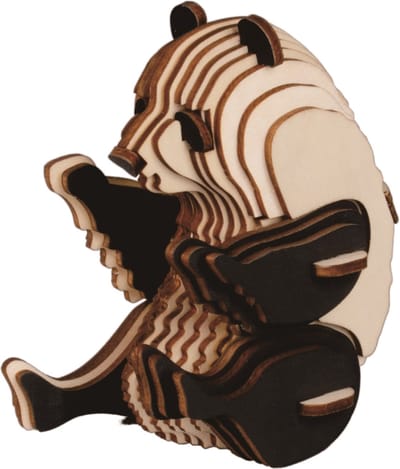 De Bouwplaats 3D Bouwpakket Panda - Houten puzzel - 43 onderdelen