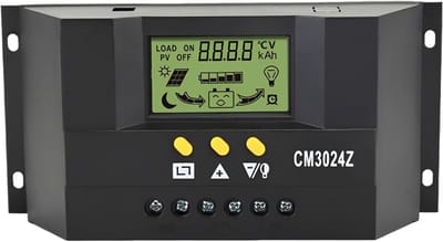 Zonne Laadregelaar - Solar Controller - Energie Beheer - Automatische 12V/24V - 30A - Zwart