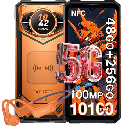 Robuuste Smartphone - DOOGEE S200 VIP - 48 GB RAM+256 GB ROM (TF 2TB) - 10100 mAh - 6,72 inch - Dual SIM 5G - NFC - OTG - GPS - Botgeleidingsheadset - Oranje