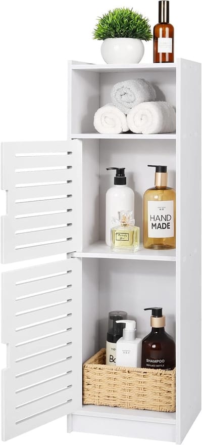 Dailygoody - Waterdichte badkamerkasten - Opbergunits - Vrijstaande vloerkasten - Wit - Hoekorganisatorkast - Perfect voor slaapkamer of keuken