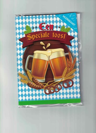 Muziekkaart - wenskaart met muziek - toost - verjaardag man - oktoberfest - Belgian Greetings