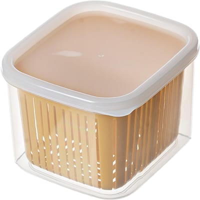 Keuken Product Groente Fruit Opbergcontainer 2 Compartimenten Koelkast Opbergorganizer voor Ui geel