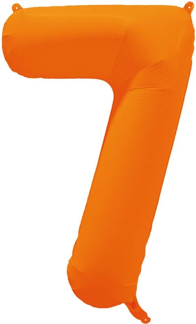 Riethmüller - Folieballon cijfer 7 - neon oranje - 86 cm