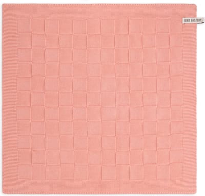 Knit Factory Gebreide Keukendoek - Keukenhanddoek Uni - Handdoek - Vaatdoek - Keuken doek - Apricot - Roze - 50x50 cm