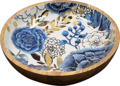 TS Collection - Bowl Dutch blue - 31x7 - Metaal & Epoxy - Exclusieve woonitems voor binnen - Handgemaakt - Unieke print - Designed by Lammie
