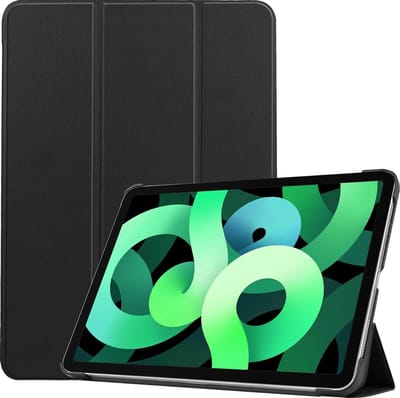 Hoes - Geschikt voor Apple iPad Air 4 (2020) - 10.9 inch - 4e Generatie - Dun & Stevig - Trifold Bookcase - Hard Cover - Hardcover Book Case - Tablet Hoesje - Zwart