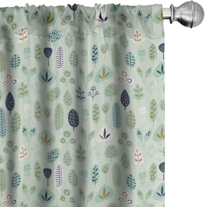 ABAKUHAUS Bosgordijnen – 2x75x245 cm – microvezel – halfdonker, heldergroen multicolor