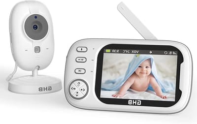 Babycamera met display - Babyfoon video - Baby in de gaten - Bidirectionele communicatie - 35 inch IPS - Wit