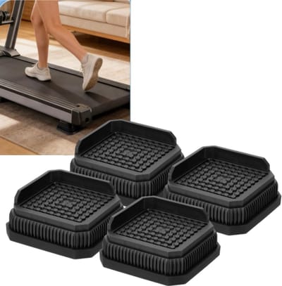 4 stuks - Hellingsverhogers voor loopband - Stapelbaar en verstelbaar - Hellingsverhogers - Fitnessverhogers - 7,6*7,6*2,6 cm - Voor thuistraining op de loopband - Zwart