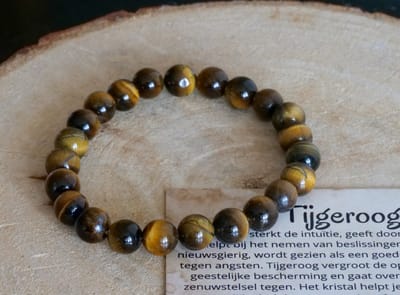 Tijgeroog Armband 8mm, edelstenen - Perfect cadeau voor mannen en vrouwen - Inclusief uitleg - Spiritueel - Tigereye - Intuïtie - Zelfvertrouwen - Beslissingen - Studiesteen - Opmerkzaamheid - Angsten - 100% NATUURLIJK
