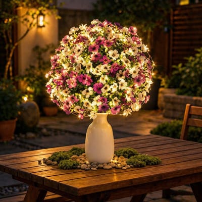 Sogiol® Solar Tuinverlichting - Kunstbloemen Viooltjes LED Prikspots - Op Zonne-energie - Solar Tuinlamp met grondspies - Buitenlantaarns - vuurvliegjes - IP65 Waterdicht - Sfeerverlichting voor Tuin - Balkon - Terras - (paars, wit)