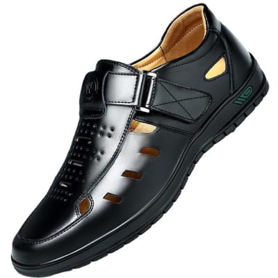 Heren Echt Lederen Sandalen Zomer Ademend Casual Schoenen voor Man Instappers Klompen Outdoor Antislip Handgemaakt Sandalias 40 gray