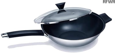 RFWR® Professionele Roestvrij Stalen Wok 32cm Geschikt Voor Inductie en Vaatwasmachine