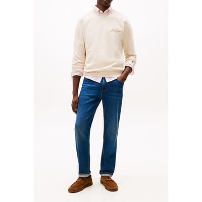 Tommy Hilfiger Modern Athleisure Sweatshirt Heathered Oatmilk Maat: M | Sweaters Outlet | Heren | Beige