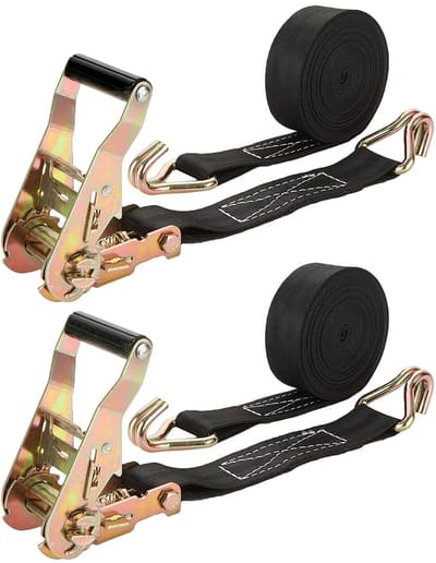 JHUBERS- Sjorbanden 6 m - Zware Ratelriemen 2000 kg - Beveiligingsriemen - Haken met Rubbercoating - Duurzaam en Ergonomisch - Spanbanden