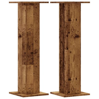 vidaXL - Plantenstandaards - 2 - st - 30x30x95 - cm - bewerkt - hout - oud - houtkleurig