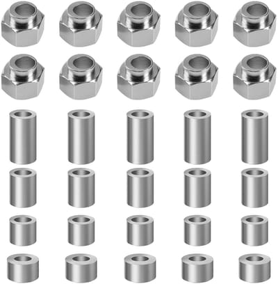 Dailygoods- Isolatiekolommen Set van 20 - Excentrische Zeskantkolommen - Corrosiebestendig Vernikkeld Staal - 3D-printeronderdelen - Hoogte 5 mm - Binnendiameter 5 mm - 3D-printer Onderdelen