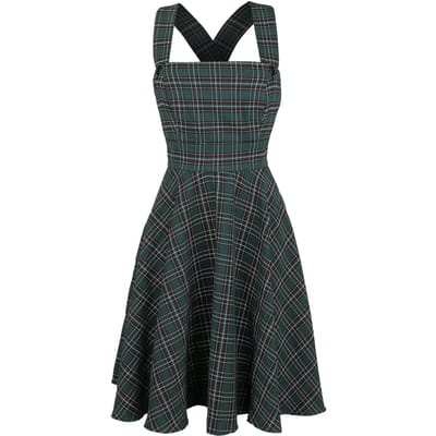 Hell Bunny Midi-jurk - Peebles Pinafore Dress - XS tot L - voor Vrouwen - groen