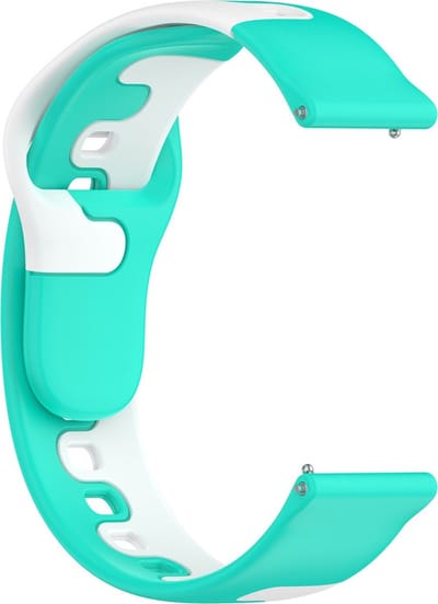 Siliconen bandje - geschikt voor Garmin Venu / Venu 2 Plus / Venu SQ / SQ 2 / Vivomove / 3 / Style / Vivoactive 3 / Vivoactive 5 / Forerunner 55 / 245 / 645 - mintgroen-wit