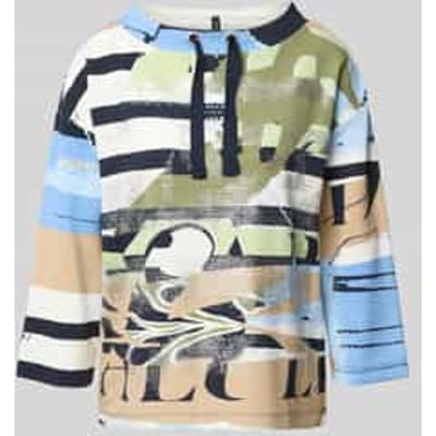 Sweatshirt van viscosemix met ronde hals en tunnelkoord