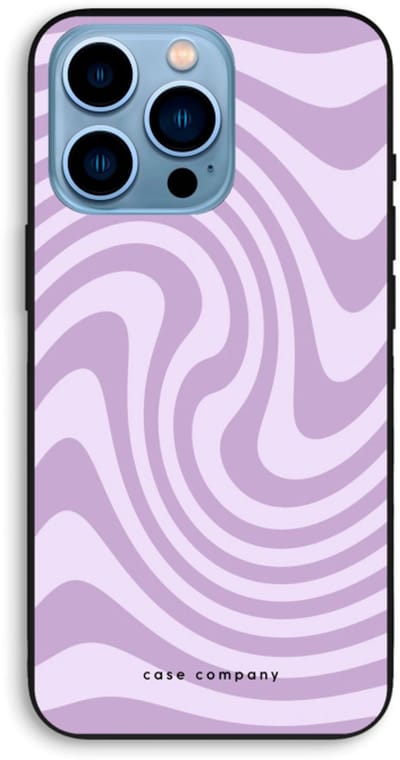 Case Company® - Hoesje geschikt voor iPhone 13 Pro Max hoesje - Swirl Paars - Biologisch Afbreekbaar Telefoonhoesje - Bescherming alle Kanten en Schermrand