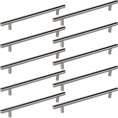 SOTECH Set van 10 G10 roestvrijstalen buis meubelgrepen - staafhandgreepset / haspelhandgrepen - 192 mm middenafstand - ladehandgreep