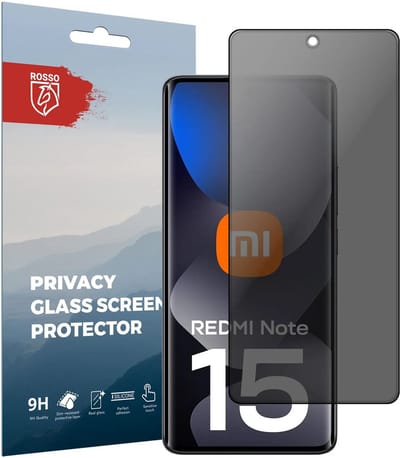 Rosso Privacy Screen Protector Geschikt voor Xiaomi Redmi Note 15 4G - 9H Gehard Glas - Case Friendly Tempered Glass - Eenvoudige Installatie