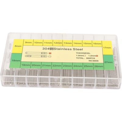 300 STUKS 1.2mm Horlogeband Pin Bar Roestvrij Staal Horlogebandjes Veerstaaf Reparatiegereedschap 8mm‑27mm beige