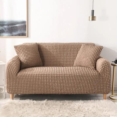 Rekbare 1/2/3/4-zitsbankhoes Seersucker Bankhoes Universele Volledige Pakket Bankhoes Premium Gevoel Vier Seizoenen Universeel 1-Seater 90-140cm grijs
