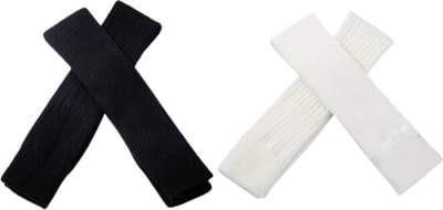 Nivard Beenwarmers - Dames - Overknee - Ballet - Wol - Kniekousen - Leg Warmers - Warm - Zwart + Wit