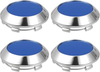 NTHProducts - 70mm Dia Wielen Center Hub Caps - Stijlvolle uitstraling - Zilver Blauw - Eenvoudige installatie - Geschikt voor auto en truck