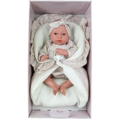Arias Elegance wenende baby pop - Andie roze 40cm in deken met fopspeen Speelpoppen