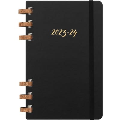 Moleskine 12m academic spiral planner weekly/monthly large black hard cover