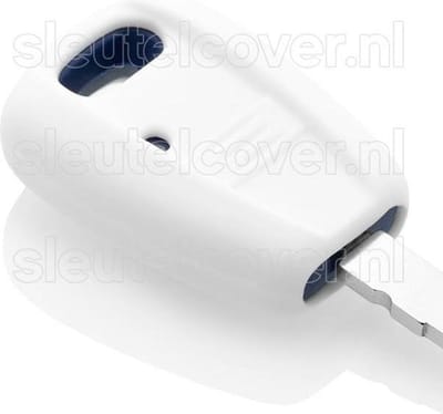 Autosleutel Hoesje geschikt voor Fiat - SleutelCover - Silicone Autosleutel Cover - Sleutelhoesje Wit