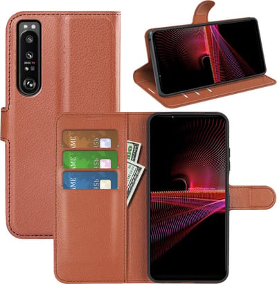 MobyDefend Hoesje - Geschikt voor Sony Xperia 1 IV - Kunstleren Wallet Book Case (Sluiting Voorkant) - Bruin
